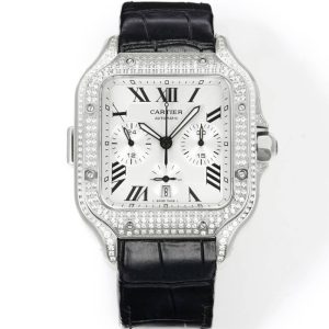 Cartier Santos de Cartier Chronograph Custom Diamond Edition 43.3mm (AF1 Factory)