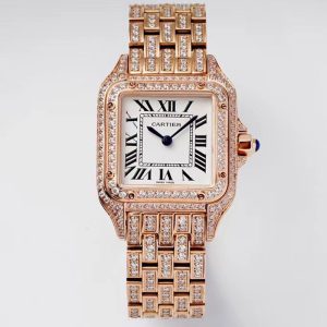 Cartier "Goddess" Luxury Mechanical Watch 27x37mm (Hand-Set 3D Natural Diamonds)