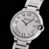 Cartier Ballon Bleu 42mm "Square Diamond" Full Pave V2 Upgrade (Cal. 9015)