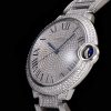 Cartier Ballon Bleu 42mm "Square Diamond" Full Pave V2 Upgrade (Cal. 9015)