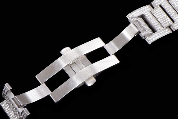 Cartier Ballon Bleu 42mm "Square Diamond" Full Pave V2 Upgrade (Cal. 9015)